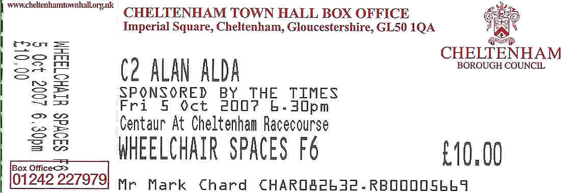 ALAN ALDA Ticket